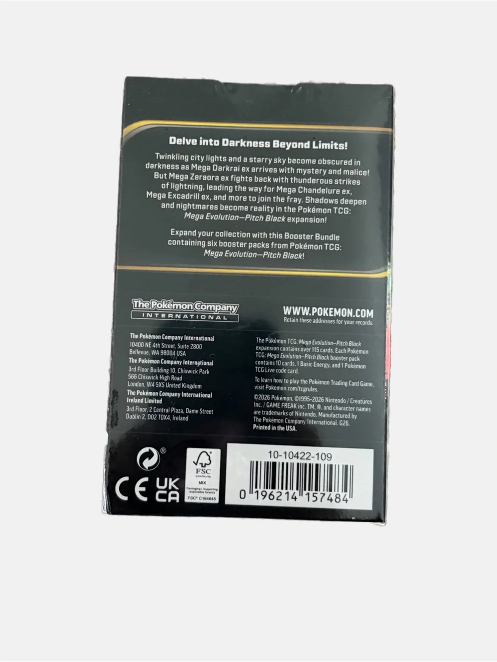 Pokemon TCG Mega Evolution Pitch Black Booster Bundle Sealed 6 Booster Packs